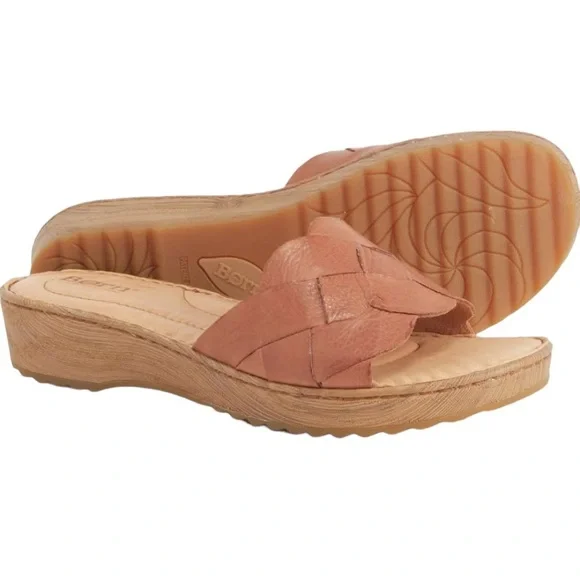 BORN Women's Aleah Leather Slide Sandals, (Brown) Size 7 New in Box - Picture 3 of 4